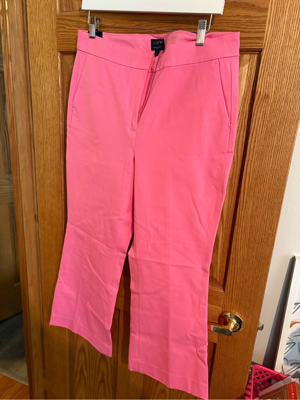 J. Crew Bright Pink Wide-Leg Cropped Pants